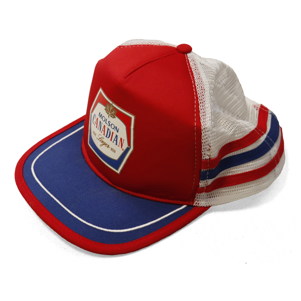 Vintage Molson Canadian three stripe Logo Trucker Hat Size One Size